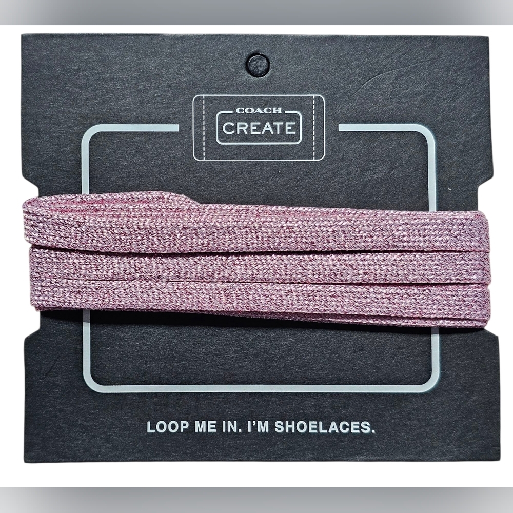 Coach 55" Metallic Light Pink Shoelaces, New!